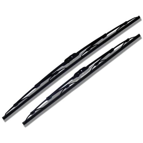TuningPros WBMJ-21-21 Metal Frame Windshield Wiper Blade, 21'' (525mm) Driver Side & 21'' (525mm) Passenger Side, Set of 2