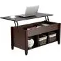 YAHEETECH Lift Top Coffee Table with Hidden Storage Compartment & Shelf, Lift Tabletop Dining Table for Living Room, 19.2-24.6in H YAHEETECH Lift Top Coffee Table with Hidden Storage Compartment & Shelf, Lift Tabletop Dining Table for Living Room, 19.2-24.6in H