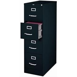 Scranton & Co 4 Drawer 22'' Deep Letter File Cabinet in Black, Fully Assembled