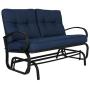 Patio Glider Bench Loveseat Outdoor Cushioed 2 Person Rocking Seating Patio Swing Chair, Navy