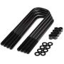 Heavy Metal Suspensions - Fits 1999-2020 Ford F250 F350 Super Duty and Ford Excursion Lift Leveling 1'' Rear Blocks + Extended Plated U-Bolts High Strength Kit
