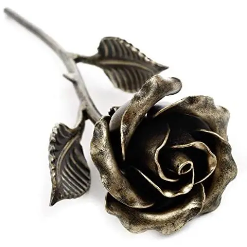 Hand Forged Metal Rose (Bronze Stained) Gift of Everlasting Love Hand Forged Metal Rose (Bronze Stained) Gift of Everlasting Love