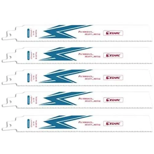 EZARC Reciprocating Saw Blade Heavy Metal Cutting 9-Inch 14TPI R926PM+ (5-Pack)