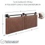 Nathan James Harlow Wall Mount Faux Leather or Fabric Upholstered Headboard, Adjustable Height Vintage Brown Straps with Black Matte Metal Rail, King