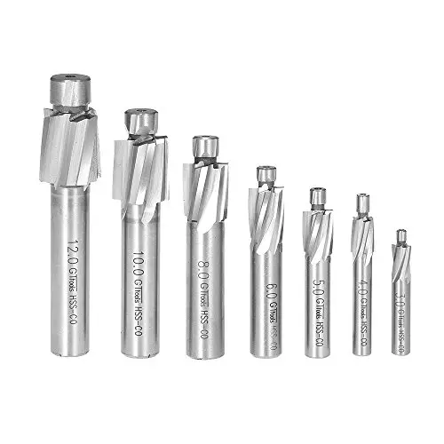 KKmoon 7pcs/Set Counterbore Set High-Speed Steel 4 Flutes Straight Shank Counterbore End Mills KKmoon 7pcs/Set Counterbore Set High-Speed Steel 4 Flutes Straight Shank Counterbore End Mills