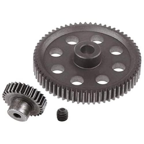kingsea 11184 Steel Metal Spur Differential Main Gear 64T & 29T Motor Pinion Gear RC Replacement Parts for Redcat Volcano EPX HSP 1/10 Monster Truck Brontosaurus 94107