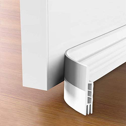 Suptikes 2 Pack Door Draft Stopper，Door Sweep for Exterior & Interior Doors,Door Bottom Seal Dust and Noise Insulation Weather Stripping Draft Guard Insulator, 1-4/5'' W x 37'' L,White