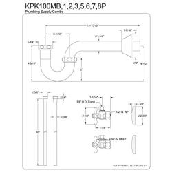 Kingston Brass KPK107P Trimscape Plumbing Supply Kit Combo, Brushed Brass