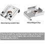 Patelai 3 Sets (12 Pieces) Spring Loaded Mirror Hanger Clips Mirror Mounting Clips with Rawl Plugs and Screws Tools