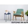 HollyHOME Tray Metal End Table, Sofa Table Small Round Side Tables, Anti-Rust and Waterproof Outdoor & Indoor Snack Table, Accent Coffee Table,（H） 20.28'' x（D） 16.38'', Navy Blue