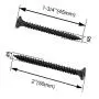 smseace 100 Black Cross Flat Head Tapping Screws Drywall Nail Wood Screw #8 x 1-3/4'', 8 x 2'' (50 Pcs Each) M4-45/50mm-100p