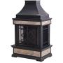 Sunjoy Heirloom Slate Wood Burning Fireplace, Black