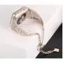 Secbolt Bling Metal Bands Compatible with Apple Watch Band 38mm 40mm iwatch SE Series 6/5/4/3/2/1, Dressy Jewelry Diamond Cuff Bracelet Bangle Wristband Women, Champagne Gold