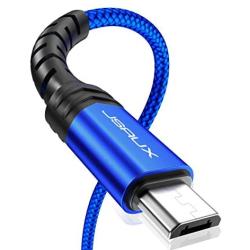 Micro USB Cable Android Charger, JSAUX (2-Pack 6.6FT) Micro USB Android Charger Cable Nylon Braided Cord Compatible with Galaxy S7 S6 J7 Edge Note 5, Kindle. MP3 and More-Blue