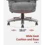 CLATINA Ergonomic Big and Tall Executive Office Chair with Upholstered Swivel 400lbs High Capacity Adjustable Height Thick Padding Headrest and Armrest for Home Office Grey CLATINA Ergonomic Big and Tall Executive Office Chair with Upholstered Swivel 400lbs High Capacity Adjustable Height Thick Padding Headrest and Armrest for Home Office Grey