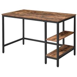 HOOBRO Computer Desk, Industrial Writing Desk with Adjustable Shelf on Left or Right, 47 Inch Office Study Desk for Laptop, Sturdy Metal Frame, for Home Office, Easy to Assemble, Rustic Brown BF59DN01