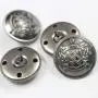 14 Piece Metal Blazer Button Set - for Blazer, Suits, Sport Coat, Uniform, Jacket (Silver)