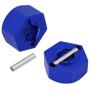 Hobbypark Anodized Aluminum Hex Wheel Hubs Pins and M4 Flanged Lock Nuts Washers Set for Traxxas Slash 2WD 1/10 Upgrade Parts Replace 1654 3654 (Navy Blue)