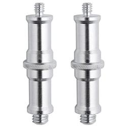 Metal Male Convertor Threaded Screw Adapter, 2 Pieces Standard 1/4 to 3/8 inch Spigot Stud for Studio Light Stand, Hotshoe/Coldshoe Adapter, Ball Head, Wireless Flash Receiver, Trigger