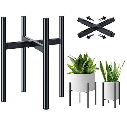 Plant Stand - Metal Plant Stands for Indoor Plants Adjustable for 8-12 inches Plant Pot (not Included), Planter Stand Mid Century Stable & Stylish Plant Pot Stand for Outdoor -1 Pack