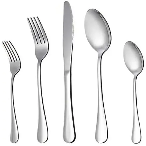 LIANYU 20 Piece Silverware Flatware Cutlery Set, Stainless Steel Utensils Service for 4, Include Knife Fork Spoon, Mirror Polished, Dishwasher Safe LIANYU 20 Piece Silverware Flatware Cutlery Set, Stainless Steel Utensils Service for 4, Include Knife Fork Spoon, Mirror Polished, Dishwasher Safe