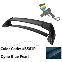 IKON MOTORSPORTS, Trunk Spoiler Compatible With 2006-2011 Honda Civic, Painted #B561P Dyno Blue Pearl ABS Exterior Trunk Rear Spoiler Wing Tail Roof Top Lid, 2007 2008 2009 2010