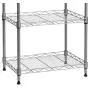 5 Wire Shelving Metal Rack Adjustable Unit Storage Shelves for Laundry Bathroom Kitchen Pantry Closet Silver