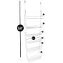 Smart Design Over The Door Adjustable Pantry Organizer Rack w/ 6 Adjustable Shelves - Large 58 Inch - Steel Construction w/ Hooks & Screws - for Cans, Food, Misc. Item - Kitchen [White]