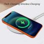 Phone Case Cover and Mag-Safe Leather Wallet Card Holder Magnetic (Orange, for iPhone 12 PRO)