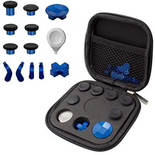 Easegmer Plating Elite Series 2 Kits - 13 in 1 Metal Interchangeable 6 Swap Thumbsticks Joysticks, 4 Trigger Paddles and 2 Dpads for Elite Series 2 Xbox One Controller (Blue-Plating) Easegmer Plating Elite Series 2 Kits - 13 in 1 Metal Interchangeable 6 Swap Thumbsticks Joysticks, 4 Trigger Paddles and 2 Dpads for Elite Series 2 Xbox One Controller (Blue-Plating)