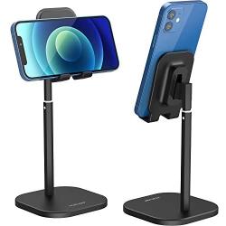 Cell Phone Stand for Desk, HORUMP Angle Height Adjustable Phone Holder Stand for Desk, Compatible with iPhone, Kindle, All Mobile Phones