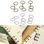 Prettyia 6 Pieces A5 A6 Metal Loose Leaf Binder Rings 3-Ring, Silver & Bronze