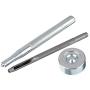 Trimming Shop 10 Sets 15mm Snap Fasteners with 4 Part Press Studs with Hand Fixing Tool, Lightweight, Durable Metal Nickle Free Poppers for Leather, Jackets, Straps, Clothes Repair Grey White