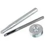 Trimming Shop 10 Sets 15mm Snap Fasteners with 4 Part Press Studs with Hand Fixing Tool, Lightweight, Durable Metal Nickle Free Poppers for Leather, Jackets, Straps, Clothes Repair Grey White