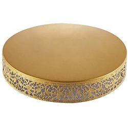 Weharnar -12 inch Cake Stand Two Usage Round Metal Cake Stands Dessert Display Cupcake Stands with Multiple Free Combination Styles for Baby Shower, Wedding Birthday Party Celebration (Gold)