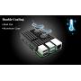 Metal Case for Raspberry Pi 4 Model B Case and Heatsink Thermal Adhesive with Dual Fan (deep Black)
