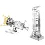 Fascinations Metal Earth 3D Metal Model Kits Set of 2 - Apollo CSM with LM and Apollo Saturn V with Gantry