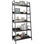 HIMIMI 5 Shelf Ladder Bookcase, Industrial Bookshelf Wood and Metal Bookshelves, Plant Flower Stand Rack Book Rack Storage Shelves for Home Decor HIMIMI 5 Shelf Ladder Bookcase, Industrial Bookshelf Wood and Metal Bookshelves, Plant Flower Stand Rack Book Rack Storage Shelves for Home Decor