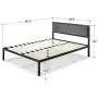 Zinus Korey 14'' Steel Platform Bed Frame with Upholstered Headboard and Wood Slat Support, Queen Zinus Korey 14'' Steel Platform Bed Frame with Upholstered Headboard and Wood Slat Support, Queen