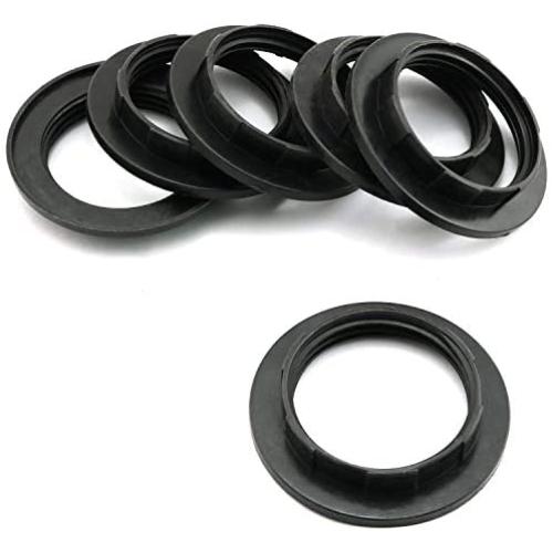 DZS Elec 6pcs E26 E27 Socket Replacement Ring Lamp Holder Trap Black Twist Lock Lamp Cover Collar Adapter