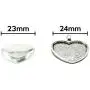 Bastex Heart Shaped Pendants for Jewelry Making. 80 Pieces of DIY Pendant Tray Necklace Charms, Includes Metal Bezels and Cabochons - 1 inch, Silver and Black