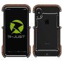 iPhone X Wood Metal Frame Case, Drop Protection Ultra Thin Aluminum Metal Cover Protective Case Shockproof Dropproof Bumper Frame for Apple iPhone X/iPhone tan 5.8inch (Black)