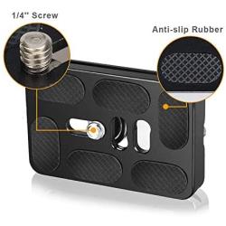 UTEBIT 2 Pieces Metal PU-60 60 Millimeter Universal Quick Shoe Plate with 1/4 inch Screw Compatible for Arca-Swiss Standard DSLR Tripod Monopod Stabilizer Ball Head