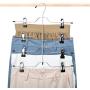 HOUSE DAY Skirt Hangers 4 Tier Shorts Hangers with Clips,6 Pack Space Saving Pants Hangers,Multi Slack Skirt Hanger Metal Trouser Clip Hangers for Slack,Trouser,Jeans,Towels