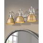 Emliviar 3-Light Bathroom Vanity Light Fixtures, Gold and Brushed Nickel Finish with Metal Shade, 4054 BG