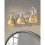 Emliviar 3-Light Bathroom Vanity Light Fixtures, Gold and Brushed Nickel Finish with Metal Shade, 4054 BG