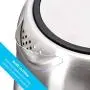 Zeppoli Electric Kettle - Fast Boiling and Cordless Glass Tea Kettle (1.7L) Stainless Steel Finish Hot Water Kettle – Hot Water Dispenser, Tea Pot Water Heater with Auto Shut-Off and Boil-Dry Protection