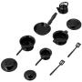 Dollhouse Miniature Metal Pots and Pans, Black, 10 Piece