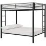 DHP Full over Full Bunk Bed for Kids, Metal Frame with Ladder (Black)