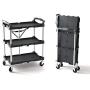 Olympia Tools 85-188 Pack-N-Roll Folding Collapsible Service Cart, Black, 50 Lb. Load Capacity per Shelf